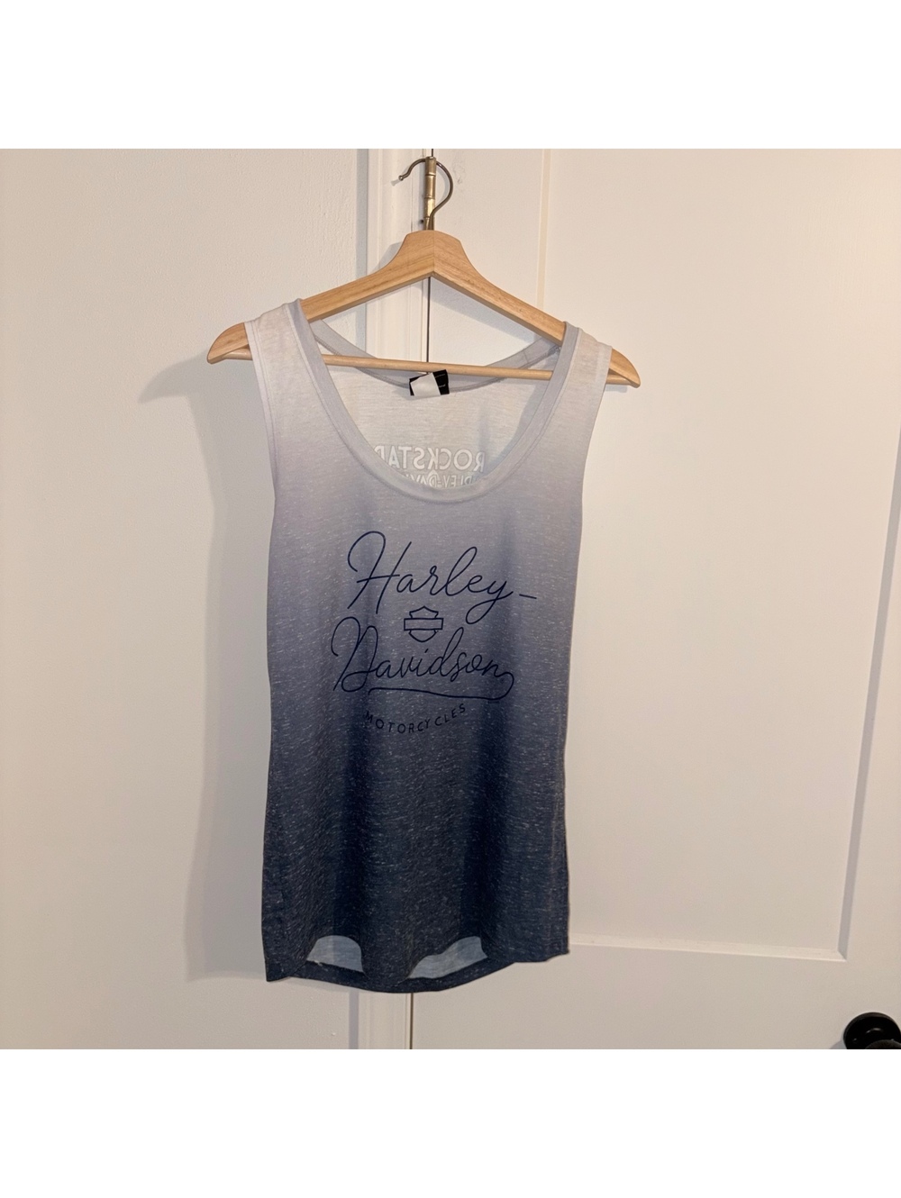 Harley-Davidson Woman’s XL Fort Myers Palm Tree Summer blue ombre tank top